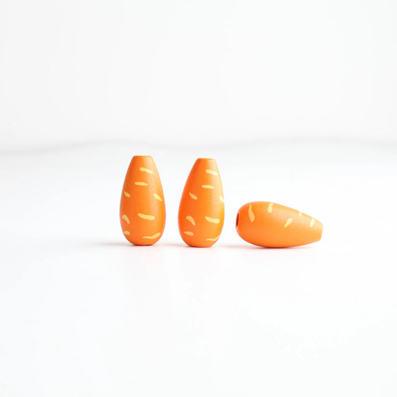 20Pcs Easter Wooden Beads Carrot-Shaped for DIY Jewelry Making
