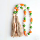 20Pcs Easter Wooden Beads Carrot-Shaped for DIY Jewelry Making
