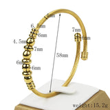 Twisted Wire Beaded Bangle Bracelet Stainless Steel Women's Jewelry