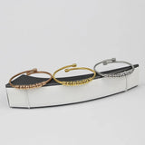 Twisted Wire Beaded Bangle Bracelet Stainless Steel Women's Jewelry