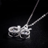 925 Silver Necklace Cherry Pendant Wave Chain Size 40+5cm Jewelry