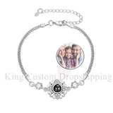 Projection Photo Flower Bracelet for Couples