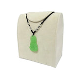 Beige Velvet Jewelry Display Rack Wooden Necklace Pendant Bead Chain Organizer