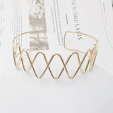 Punk Silver Geometric Choker Necklace For Women