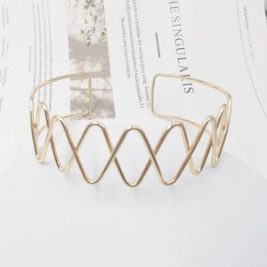 Punk Silver Geometric Choker Necklace For Women