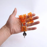 Pink Acrylic Chain Lock Pendant Necklace for Women Girl