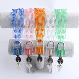 Pink Acrylic Chain Lock Pendant Necklace for Women Girl