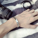Punk Bracelet Men's High-value Cuban Bracelets Engravable Boyfriend