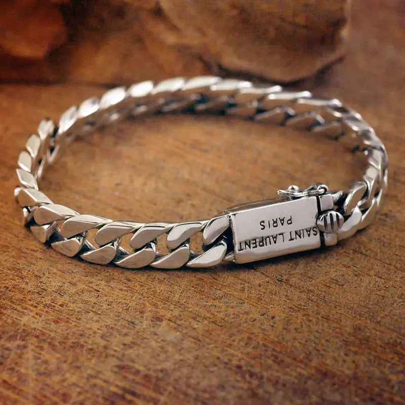 Punk Bracelet Men's High-value Cuban Bracelets Engravable Boyfriend
