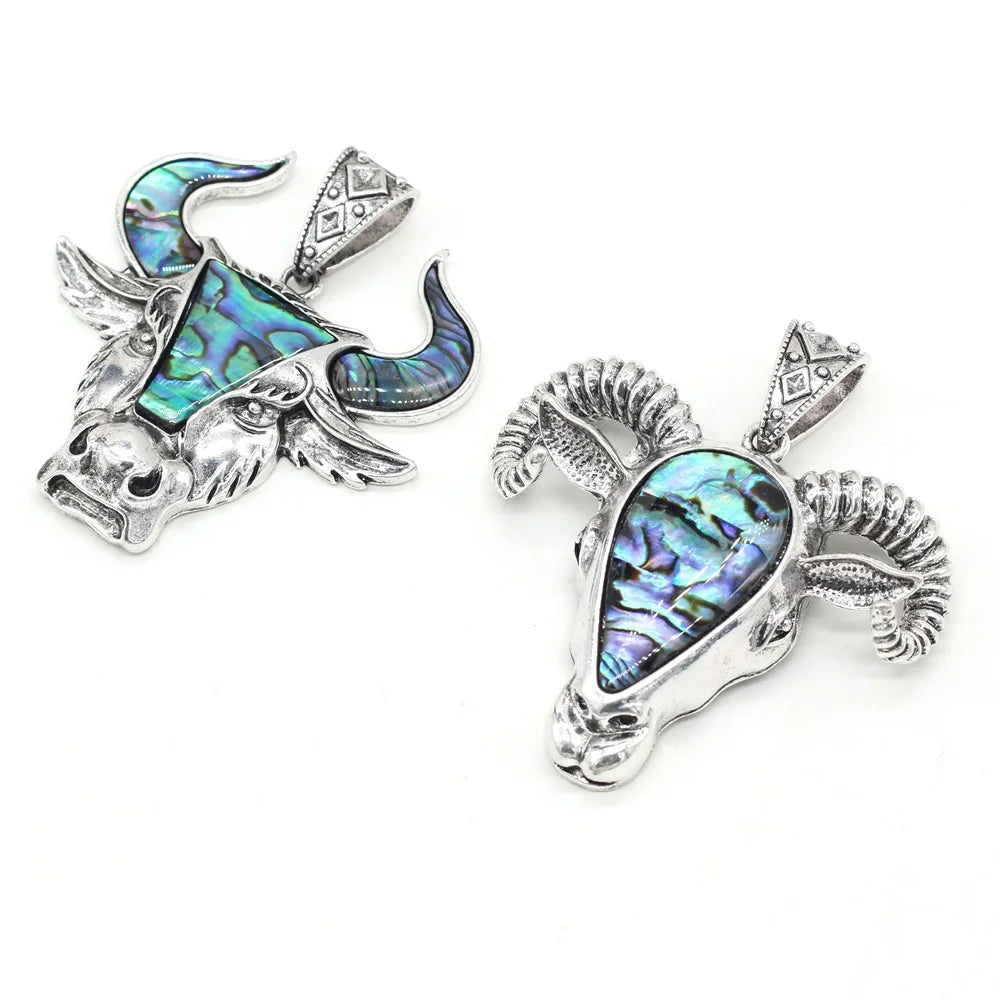 Punk Bull Head Antique Pendant for DIY Necklace