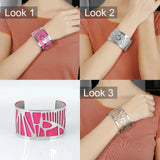 Punk Charm Hollow Bangles Cuff Bracelet For Women
