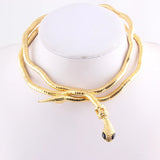 Punk Soft Alloy Foldable Necklaces Multilayer Metal Snake Necklace Bracelet