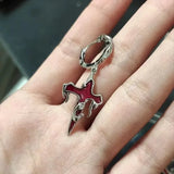 Red Drip Cross Earrings Punk Halloween Hip Hop Style Alloy COS