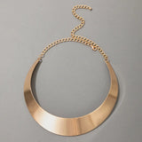 Geometric Metal Choker Necklace Round Circle Torques Collar Jewelry