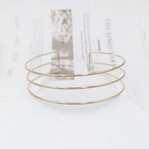 Punk Silver Metal Torques Choker Necklaces For Women