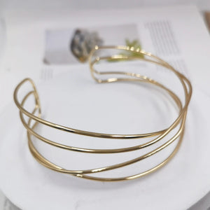 Punk Silver Torques Choker Necklace Vintage Metal Collar Choker