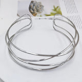 Punk Silver Torques Choker Necklace Vintage Metal Collar Choker