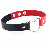 Punk Gothic PU Leather Heart Chain Choker Necklace