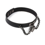 Punk Gothic PU Leather Choker Chain Heart Collar Necklace