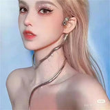 Silver Snake Punk Hip Hop Necklace for Women