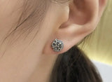 Punk Sterling Silver Chameleon Skeleton Stud Earrings