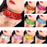Gothic PU Leather Choker Studded Necklace