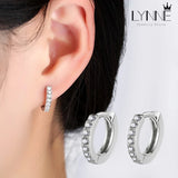 Punk Rock Jewelry 925 Silver Hoop Earrings Unisex Rhinestone Hook Ear Circle