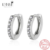 Punk Rock Jewelry 925 Silver Hoop Earrings Unisex Rhinestone Hook Ear Circle