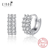 Punk Rock Rhinestone Hoop Earrings 925 Sterling Silver for Women