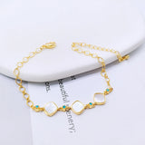 Punk Shell Square Pendants Bracelets Women DIY Copper Bangles Christmas Trinket