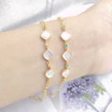 Punk Shell Square Pendants Bracelets Women DIY Copper Bangles Christmas Trinket