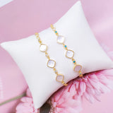 Punk Shell Square Pendants Bracelets Women DIY Copper Bangles Christmas Trinket