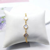 Punk Shell Square Pendants Bracelets Women DIY Copper Bangles Christmas Trinket