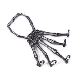 Punk Skeleton Hand Bone 5-Finger Ring Bracelet Chain Halloween Unisex Gift