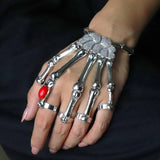 Punk Skull Finger Bracelet Gothic Skeleton Bones Hand Finger Flexible Bracelet