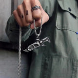 Punk Stainless Steel Chain Demon Dagger Pendant Necklace For Men