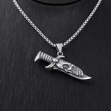 Punk Stainless Steel Chain Demon Dagger Pendant Necklace For Men