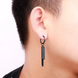 Punk Stainless Steel Chain Hoop Earrings For Men Hipster Rock Dangle Earring