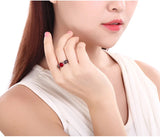 Punk Style Silver Skull Rings Green Red Purple Cz Zircon Rings