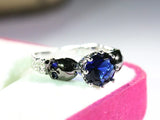 Punk Style Silver Skull Rings Green Red Purple Cz Zircon Rings