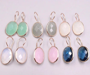925 Silver Earrings with Colourful Crystal Ear Hook
