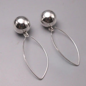 925 Sterling Silver Earrings Smooth Ball Ear Hook