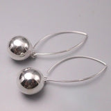 925 Sterling Silver Earrings Smooth Ball Ear Hook