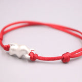 999 Fine Silver Bracelet 10mm Ox Bead Hand-Woven for Woman Man Kid