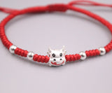 999 Fine Silver Bracelet 9x8.5mm Cattle Hand-Woven Bracelet
