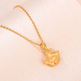 Pure 999 Geometric Double Pendant 18K AU750 Clavicle Necklace