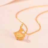 Pure 999 Geometric Double Pendant 18K AU750 Clavicle Necklace
