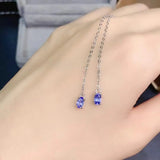 Natural Tanzanite 925 Silver Earrings Classic Style Precision Women