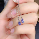 Natural Tanzanite 925 Silver Earrings Classic Style Precision Women