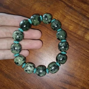 Natural Tibetan Jade Medicine Wang Shi Hand String Health Care Bracelet